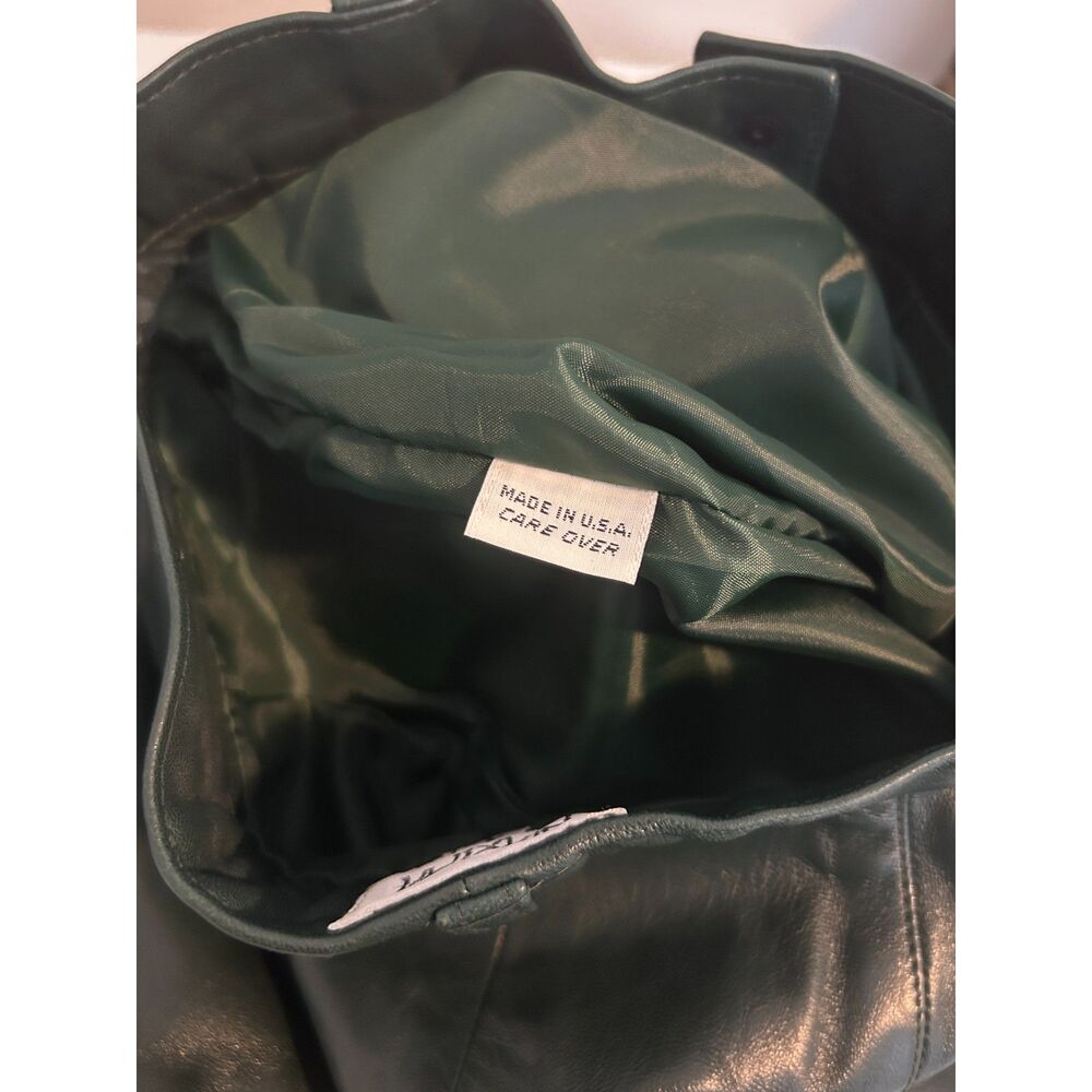 Vintage Wilsons Leather Maxima Green Leather Pants High Waisted Trousers Size 4